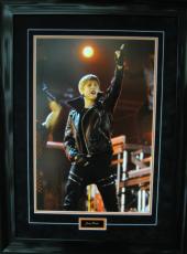 Justin Bieber (in black leather)